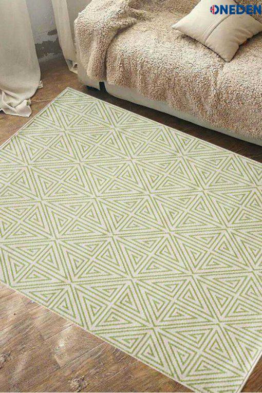 green Geometric Rug